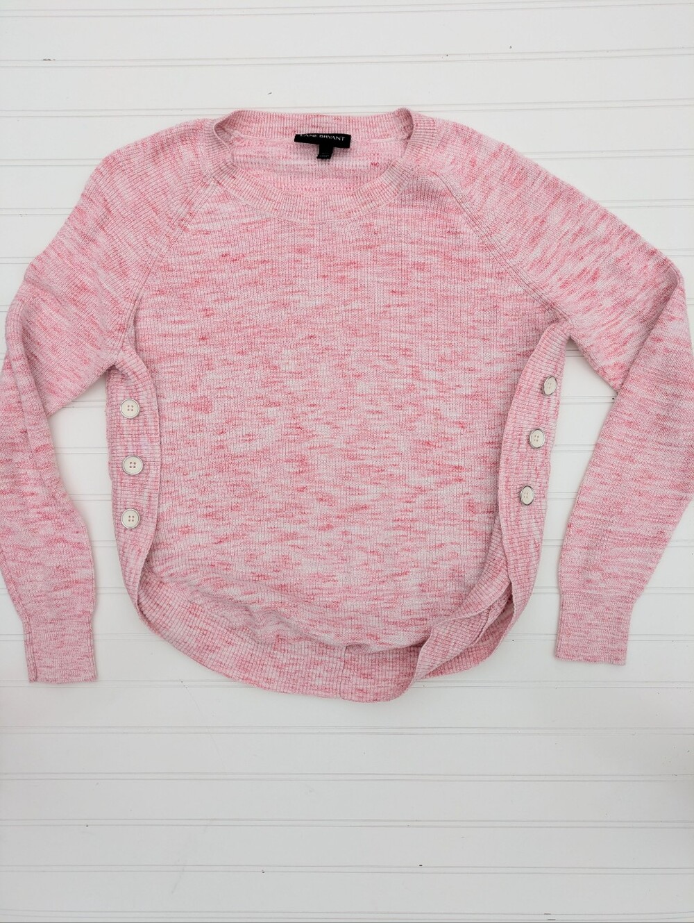 Lane Bryant Pink Cotton Side Button Cotton Sweater